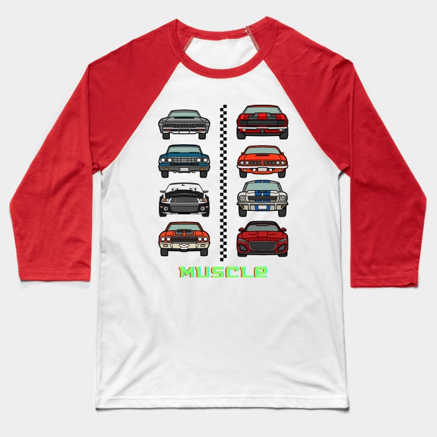 Muscle cars Baseball T-Shirt by MaxiVision